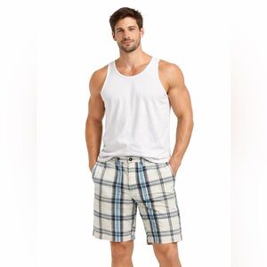 (32) AMERICAN EAGLE Men's Shorts Size 32 Stripes 4 Pockets 100% Cotton